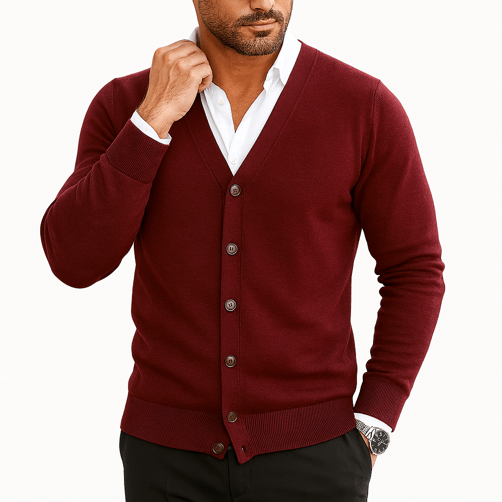 LUXEOUTFIT | V-Neck Button-Down Cardigan 1