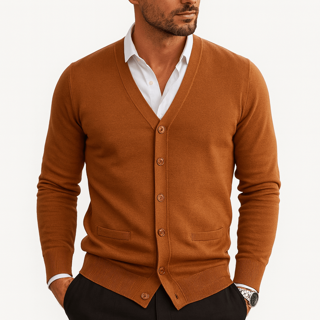 LUXEOUTFIT | V-Neck Button Cardigan 2