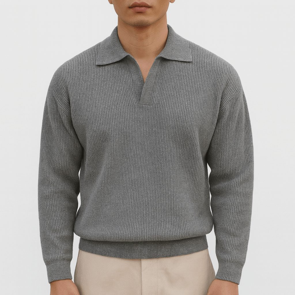 LUXEOUTFIT | Waffle Knit Polo Jumper 2