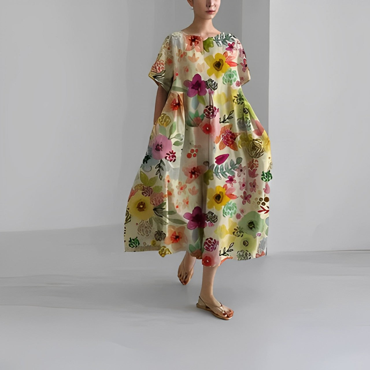 Flowy Floral Maxi Sundress for Women
