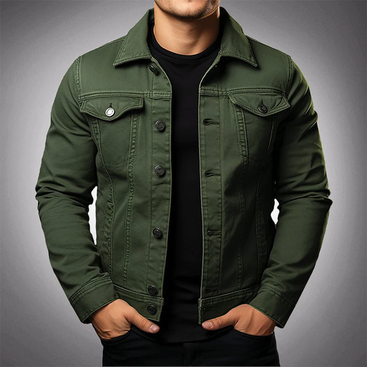 VogeLuxe | Men’s Timeless Trucker Style Denim Jacket