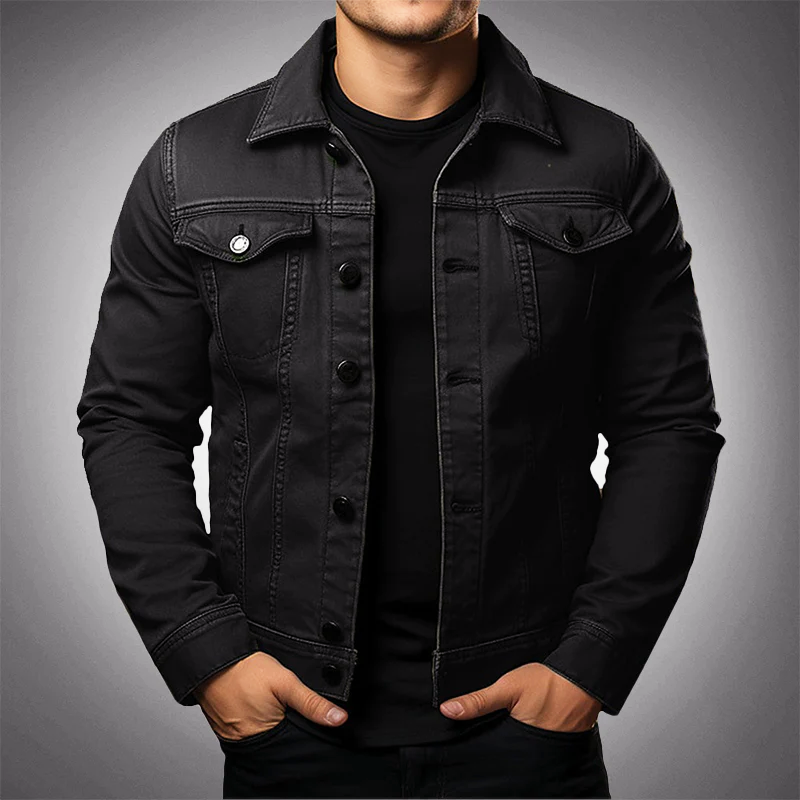 VogeLuxe | Men’s Timeless Trucker Style Denim Jacket