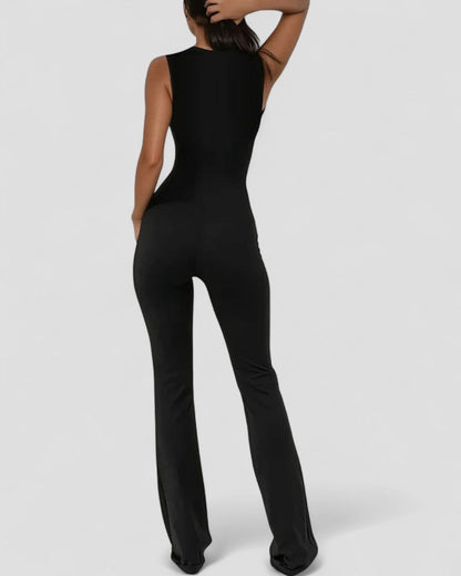 Lace Detail Sleeveless Bodycon Jumpsuit for Night Out