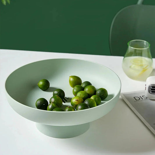 Classic White Ceramic Fruit Dish Decorative Centerpiece Bowl - VogeLuxe