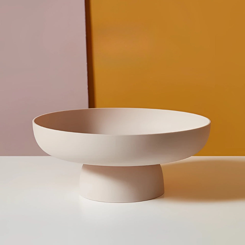 Classic White Ceramic Fruit Dish Decorative Centerpiece Bowl