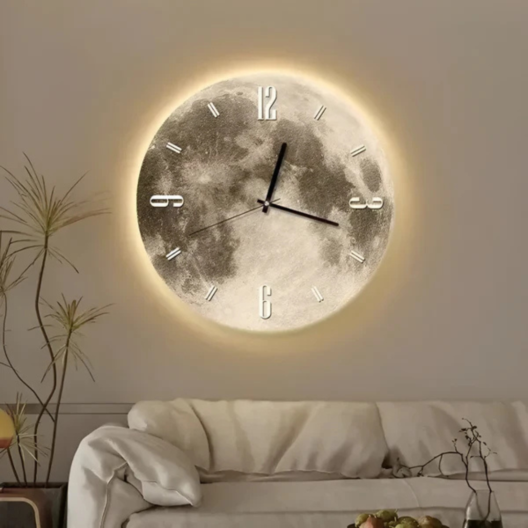 Big Round Moon Wall Clock - VogeLuxe