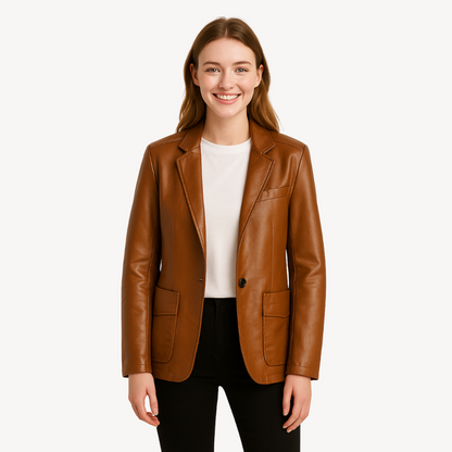 VogeLuxe | Women’s Trendy Biker Leather Jacket