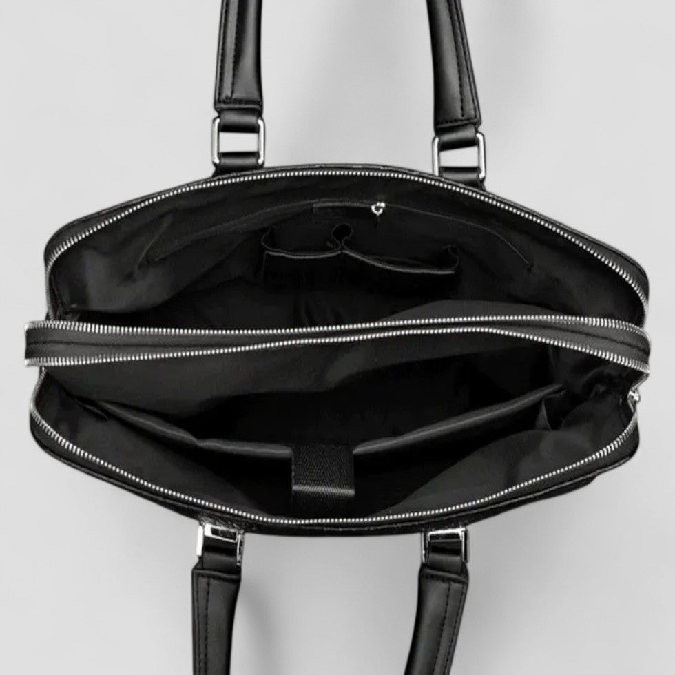 Leather Business Laptop Bag with Matching Travel Wallet