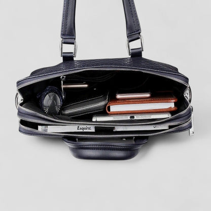 Leather Business Laptop Bag with Matching Travel Wallet