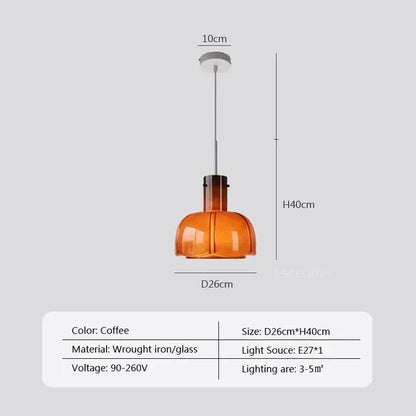 Modern Scandinavian Glass Pendant Lamp