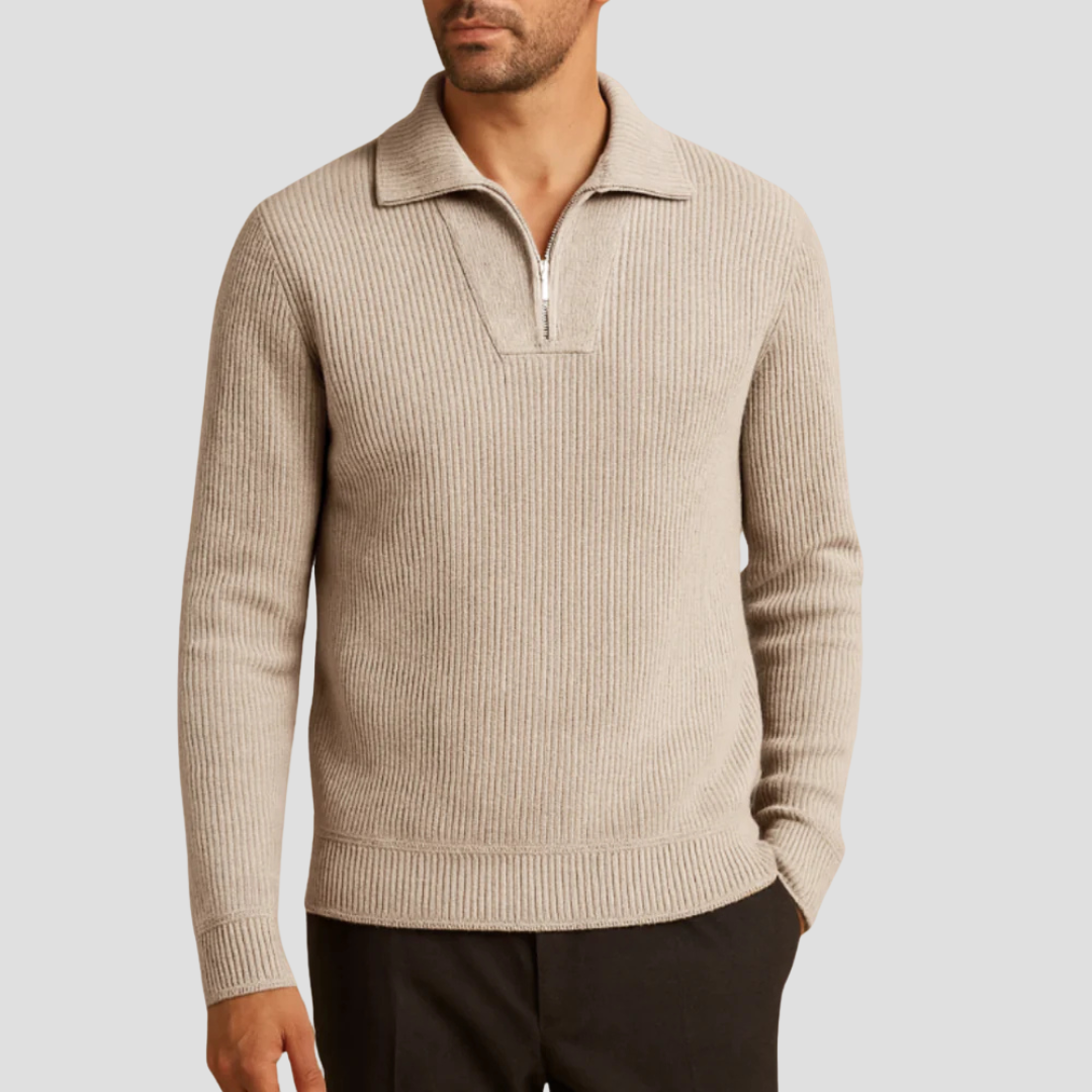 Lennox | Ribbed Polo Jumper 0