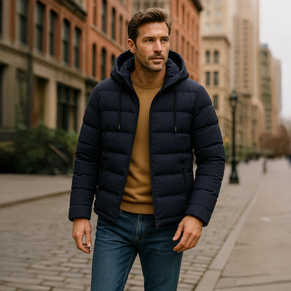 VogeLuxe | Men’s Waterproof Quilted Hooded Puffer Jacket