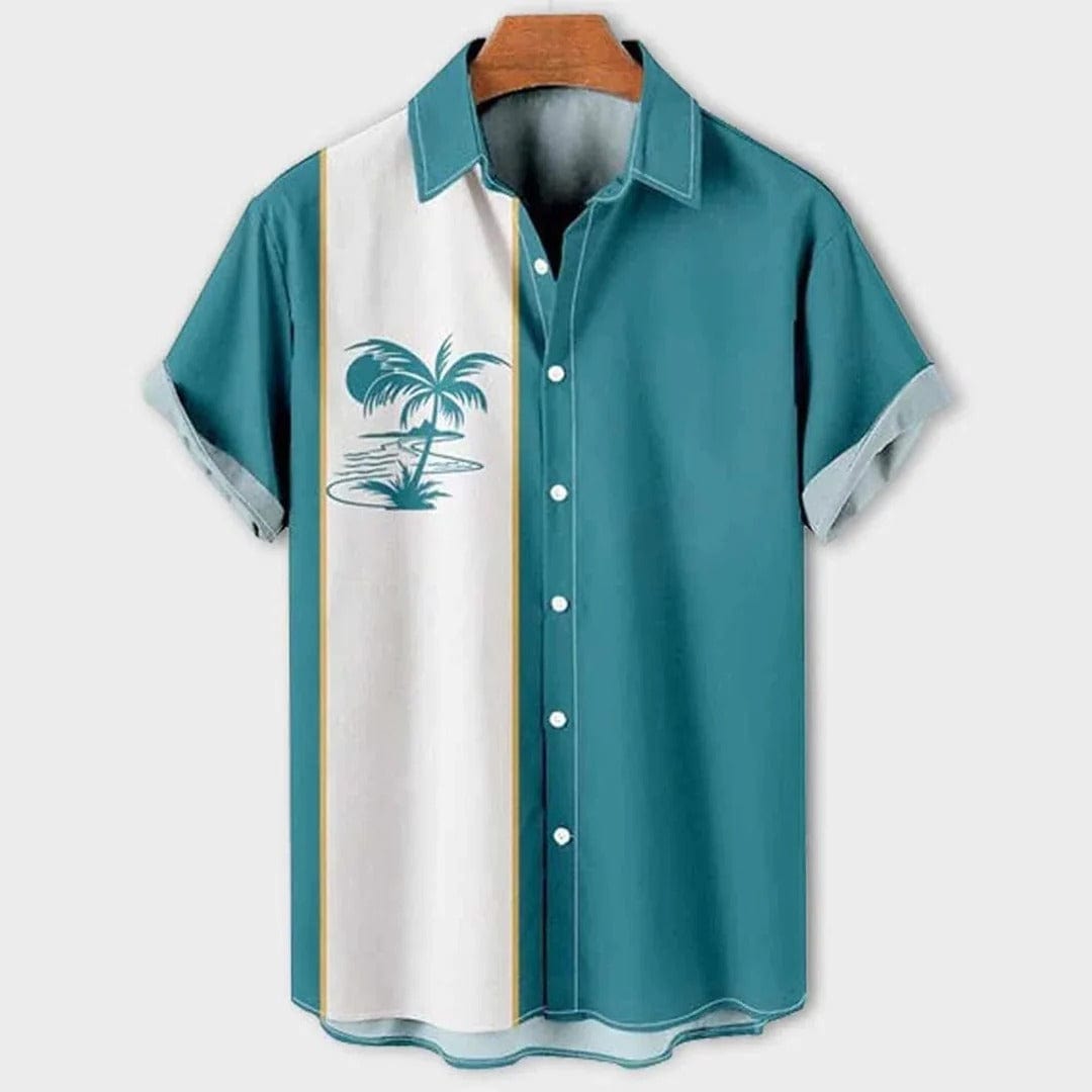 Summer Lightweight Hawaiian Polo Shirt