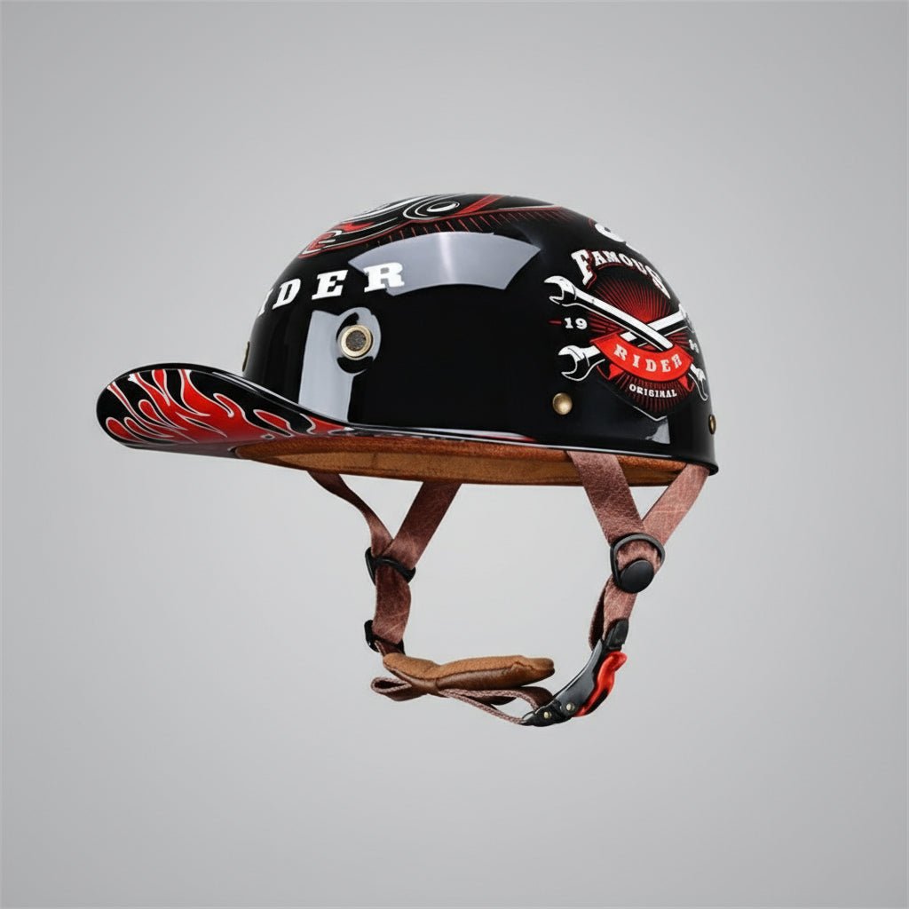 Classic Open Face Motorcycle Helmet Cap Style