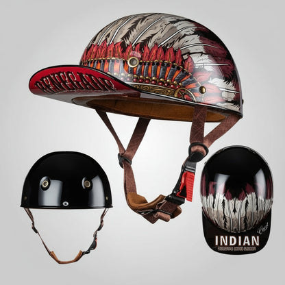 Open Face Motorcycle Helmet Baseball Cap Design