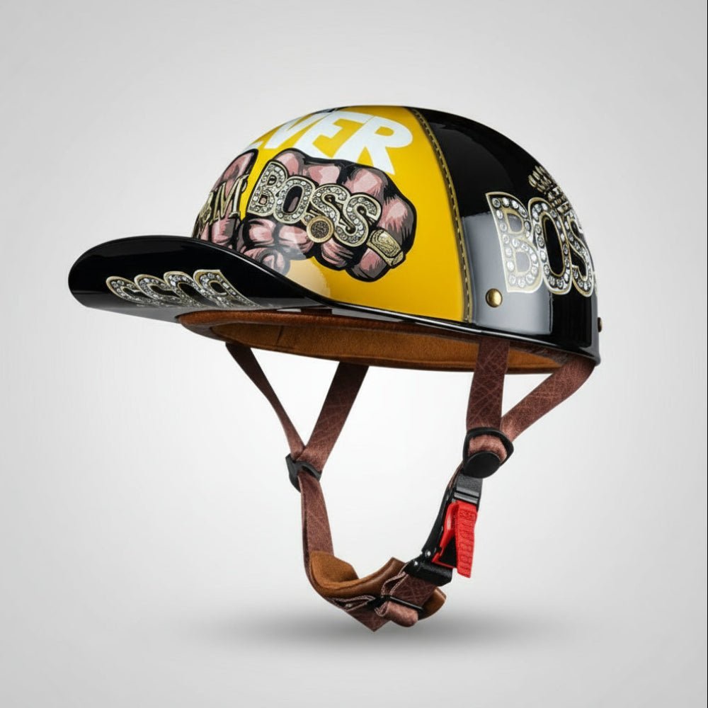 Classic Open Face Motorcycle Helmet Cap Style