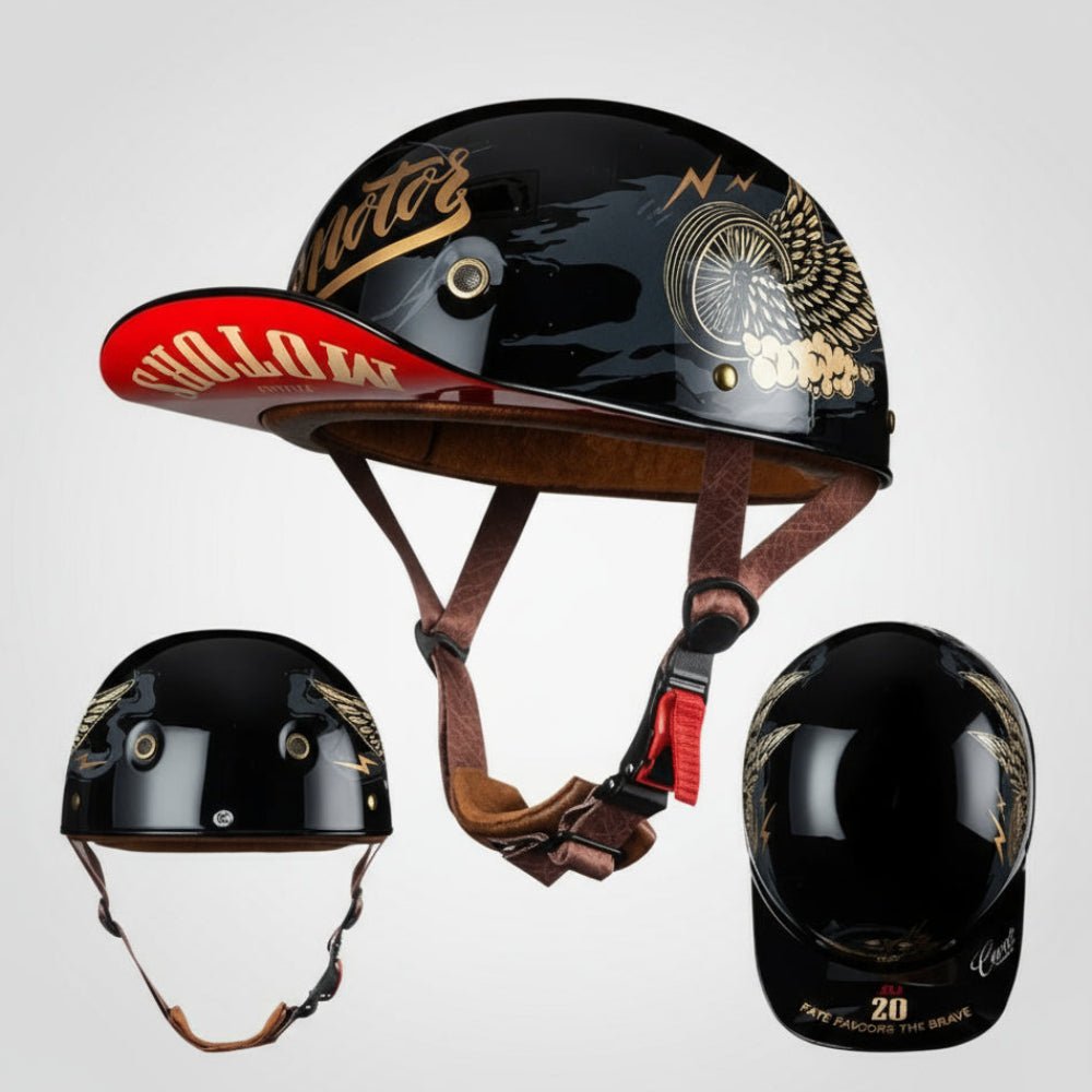 Classic Open Face Motorcycle Helmet Cap Style