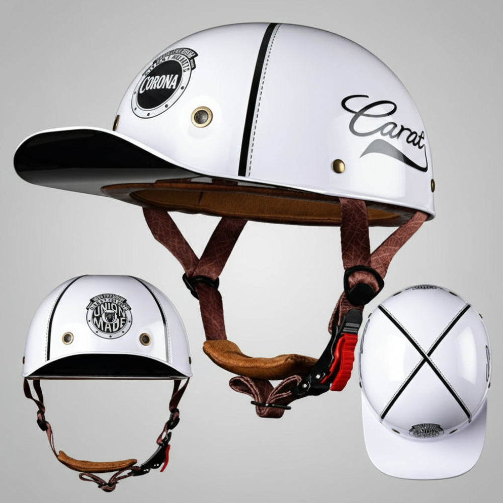 Open Face Motorcycle Helmet Baseball Cap Design