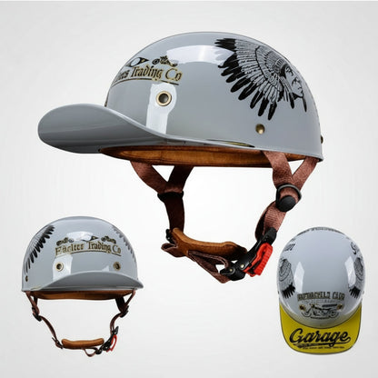 Open Face Motorcycle Helmet Baseball Cap Design