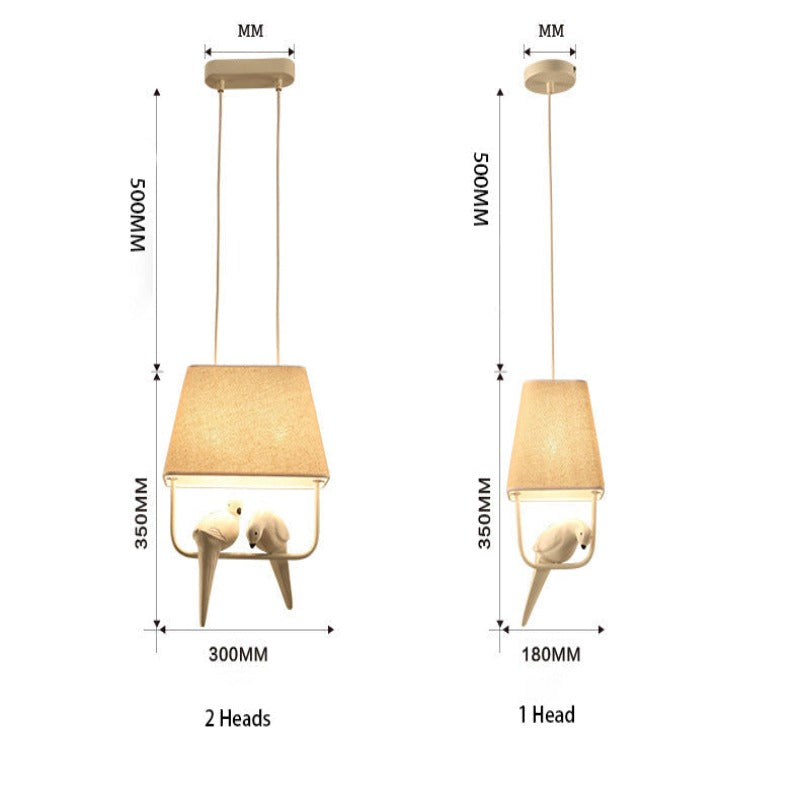 Natural Beige Birdcage Pendant Light