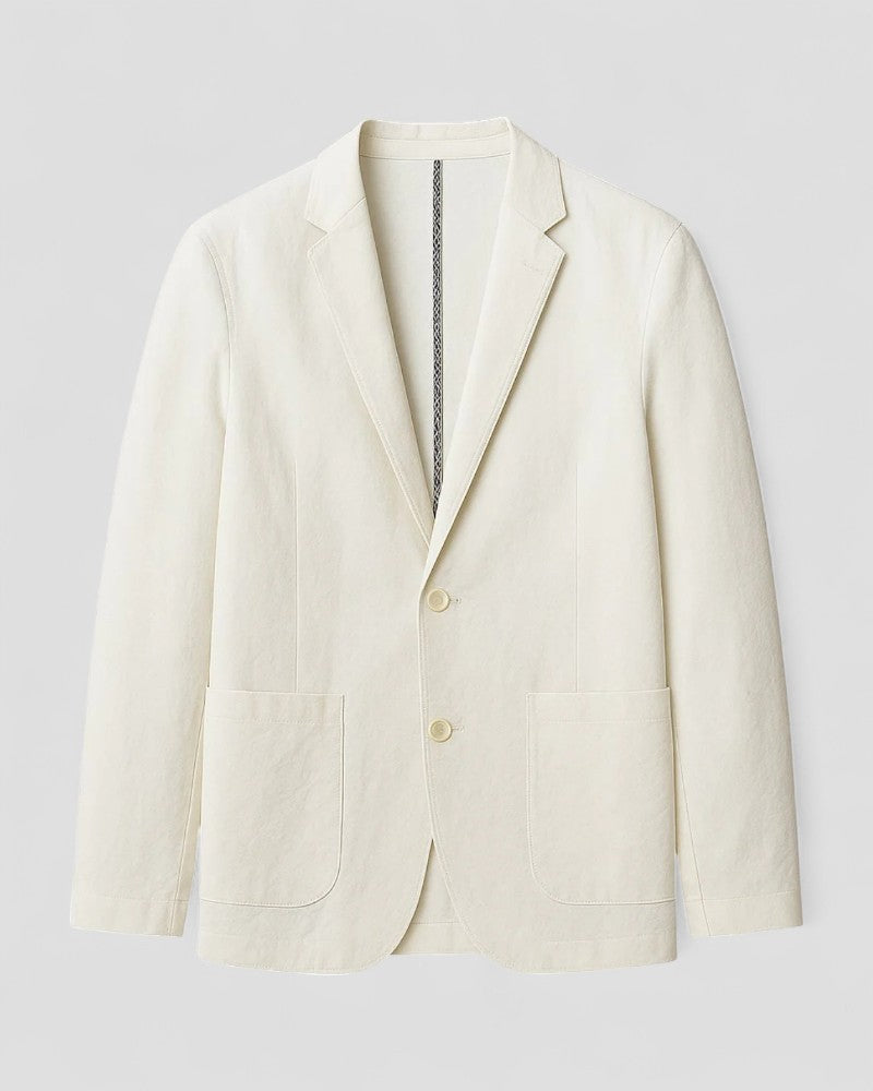 Linen Blend Blazer Smart Casual Tailored Fit for Men