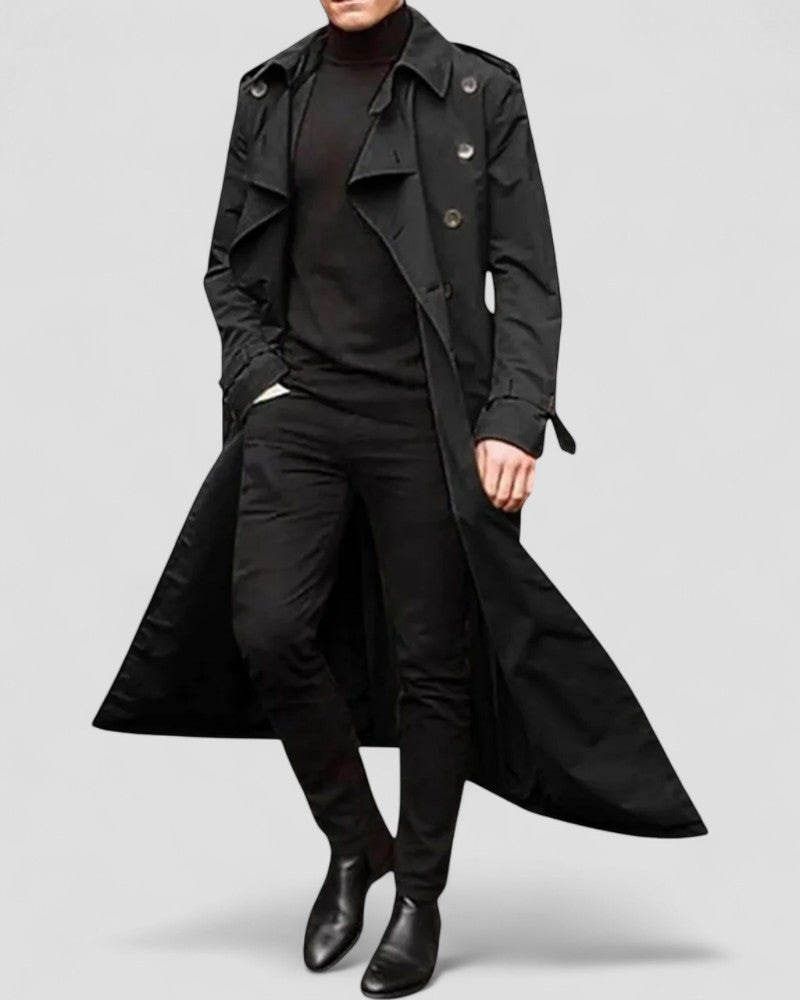 VogeLuxe | Men’s Classic Double-Breasted Trench Coat