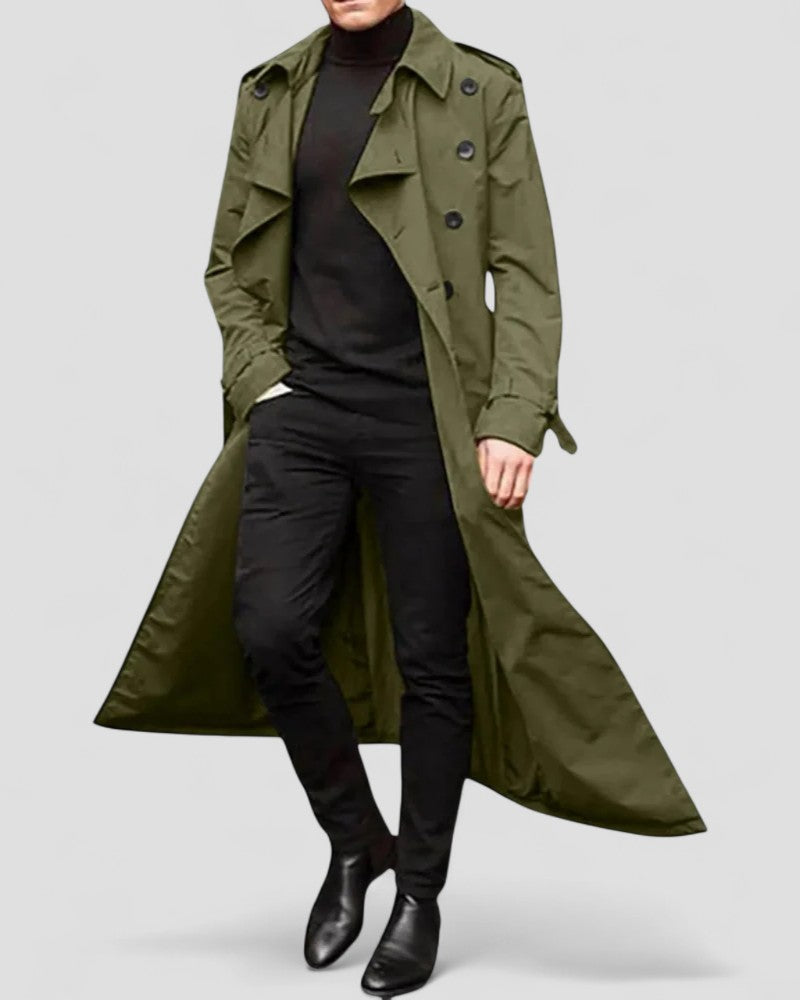 VogeLuxe | Men’s Classic Double-Breasted Trench Coat