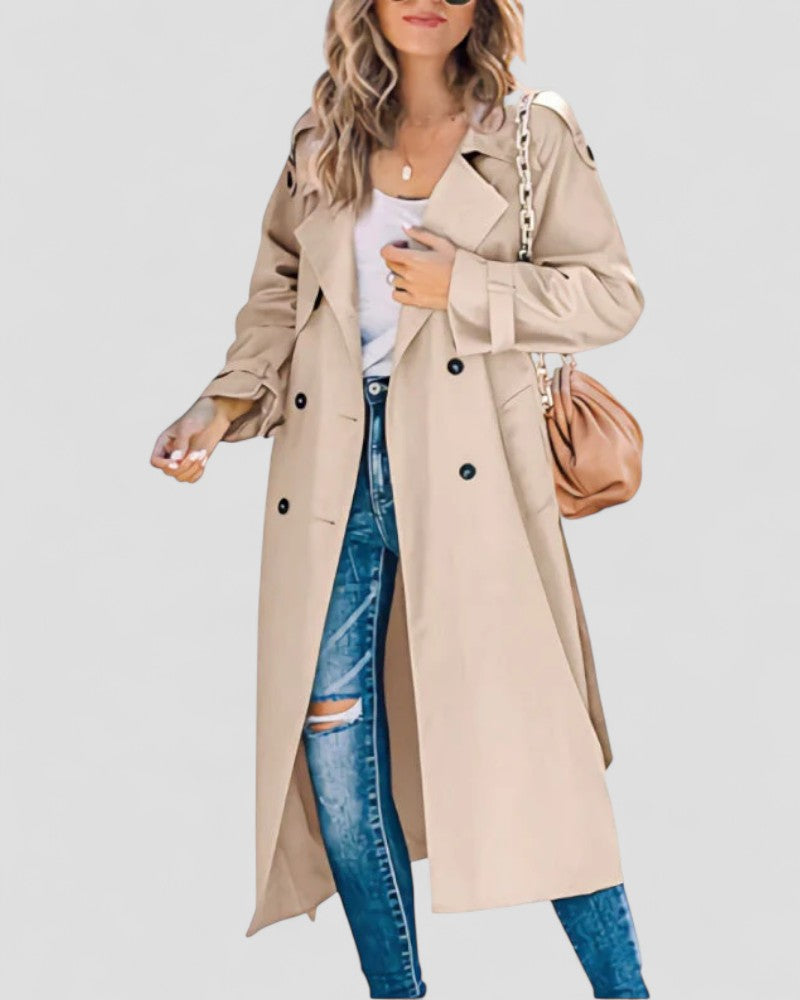 VogeLuxe | Women’s Double-Breasted Trench Coat