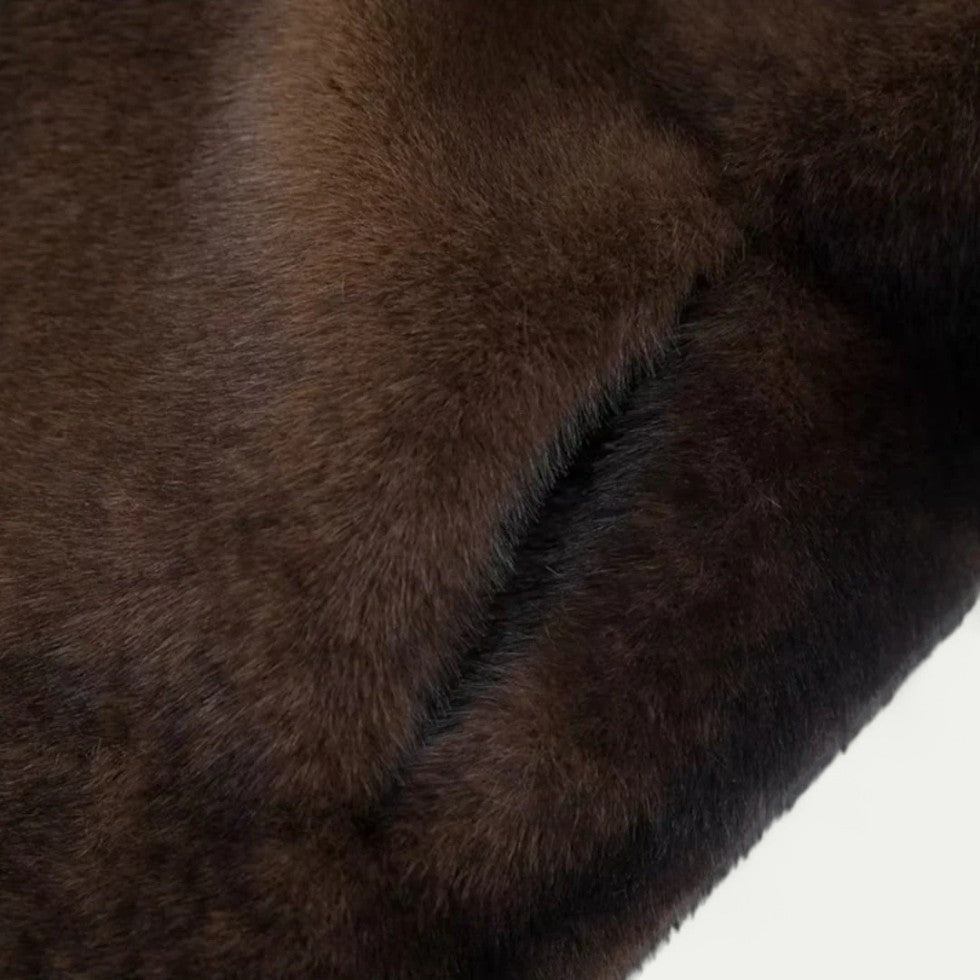 Long Faux Fur Trench Coat For Women 1