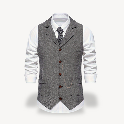 Men’s Herringbone Vest with Chain
