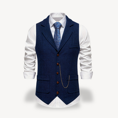 Men’s Herringbone Vest with Chain