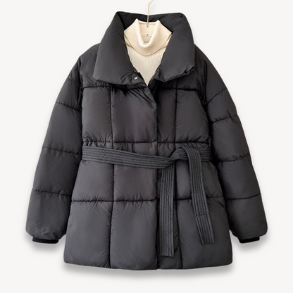 VogeLuxe | Women’s Belted Quilted Puffer Jacket