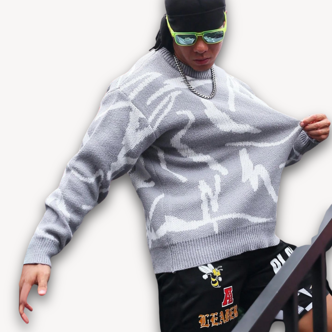 VogeLuxe | Men’s Bold Graphic Crewneck Sweater