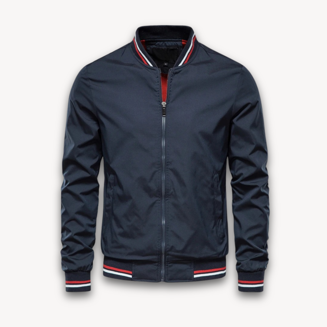 VogeLuxe | Men’s Classic Tipped Collar Bomber Jacket