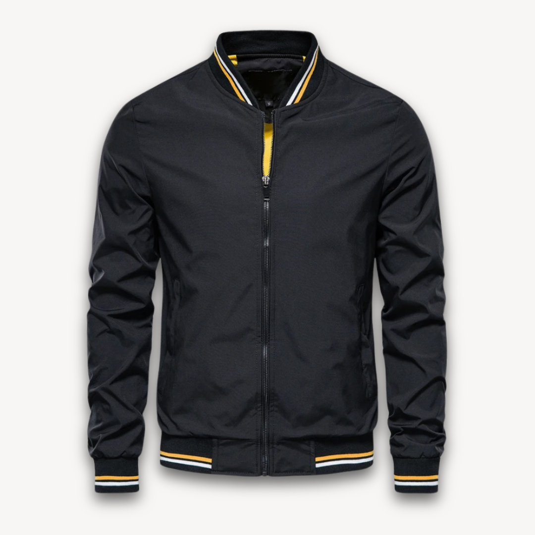 VogeLuxe | Men’s Classic Tipped Collar Bomber Jacket