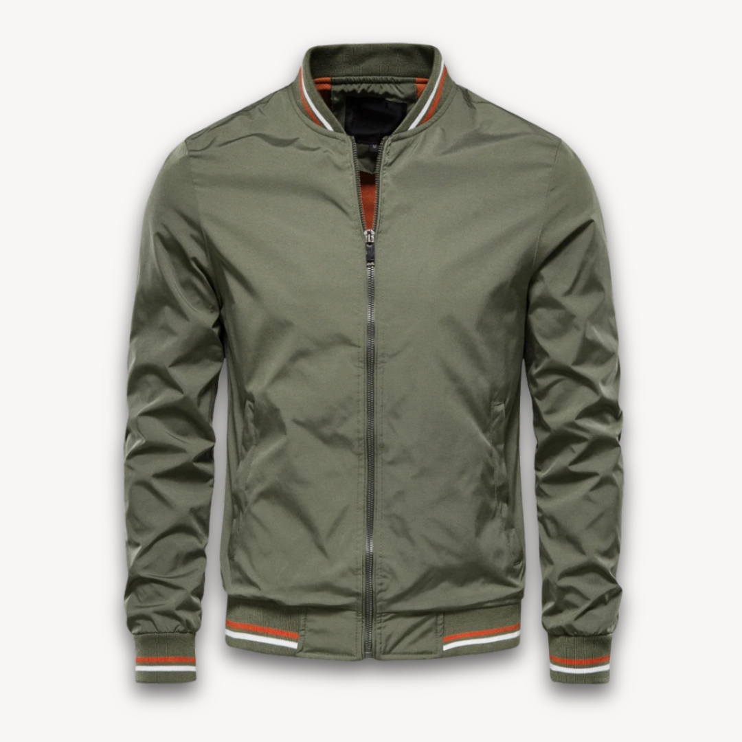 VogeLuxe | Men’s Classic Tipped Collar Bomber Jacket