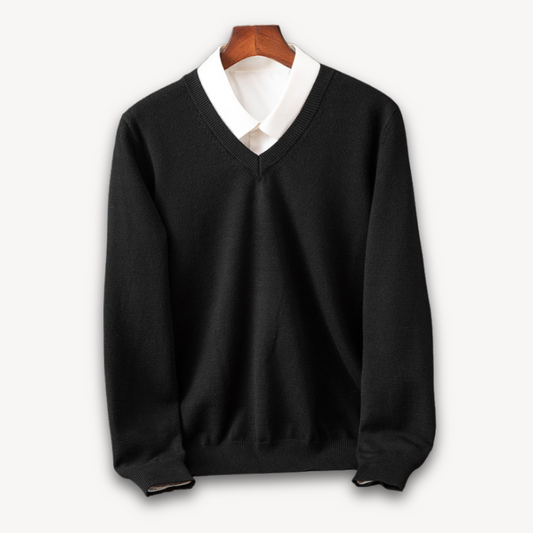 VogeLuxe | Men’s Elegant V-Neck Sweater