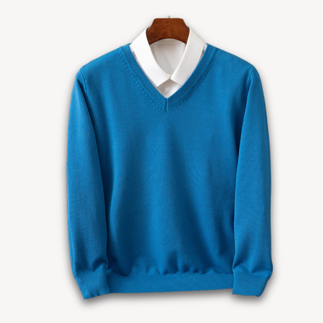 VogeLuxe | Men’s Elegant V-Neck Sweater