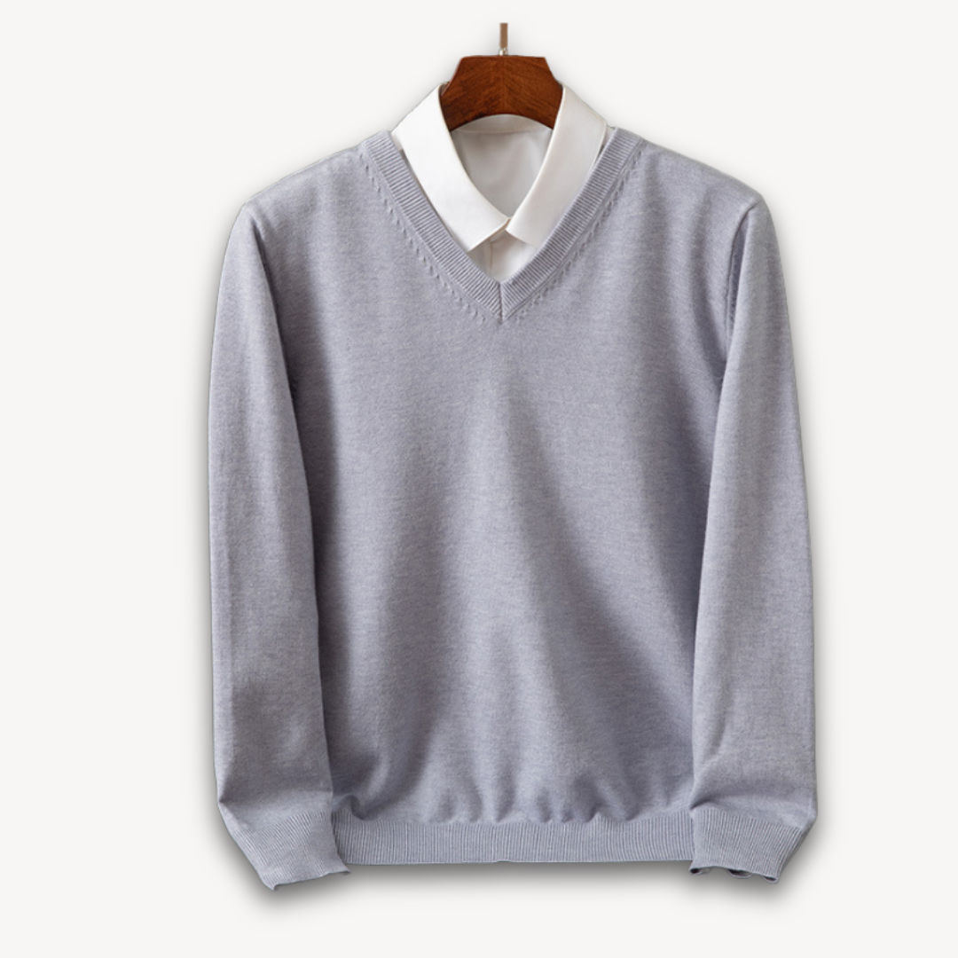 VogeLuxe | Men’s Elegant V-Neck Sweater