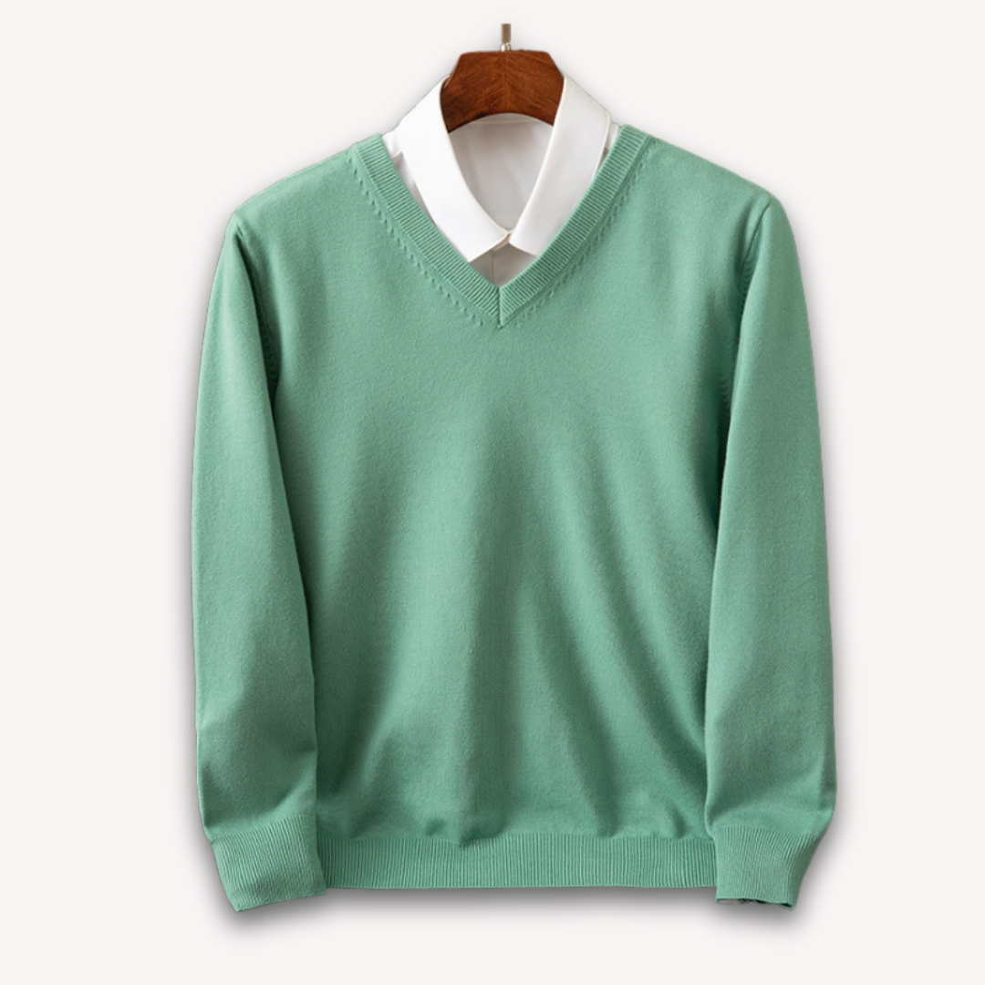 VogeLuxe | Men’s Elegant V-Neck Sweater