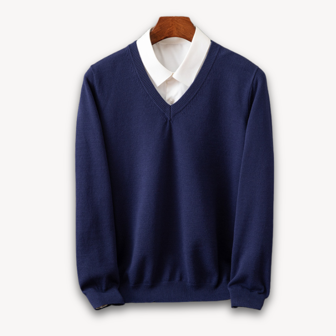 VogeLuxe | Men’s Elegant V-Neck Sweater