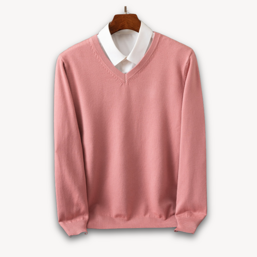 VogeLuxe | Men’s Elegant V-Neck Sweater
