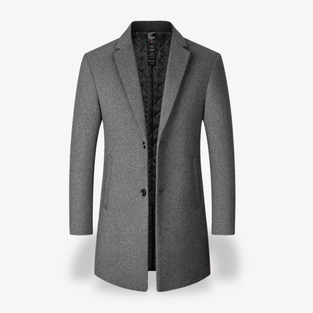 VogeLuxe | Men’s Classic Tailored Mid-Length Overcoat