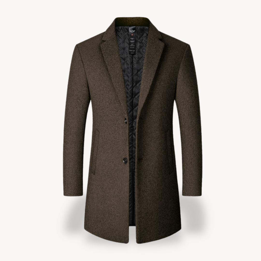 VogeLuxe | Men’s Classic Tailored Mid-Length Overcoat