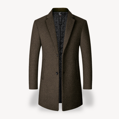 VogeLuxe | Men’s Classic Tailored Mid-Length Overcoat