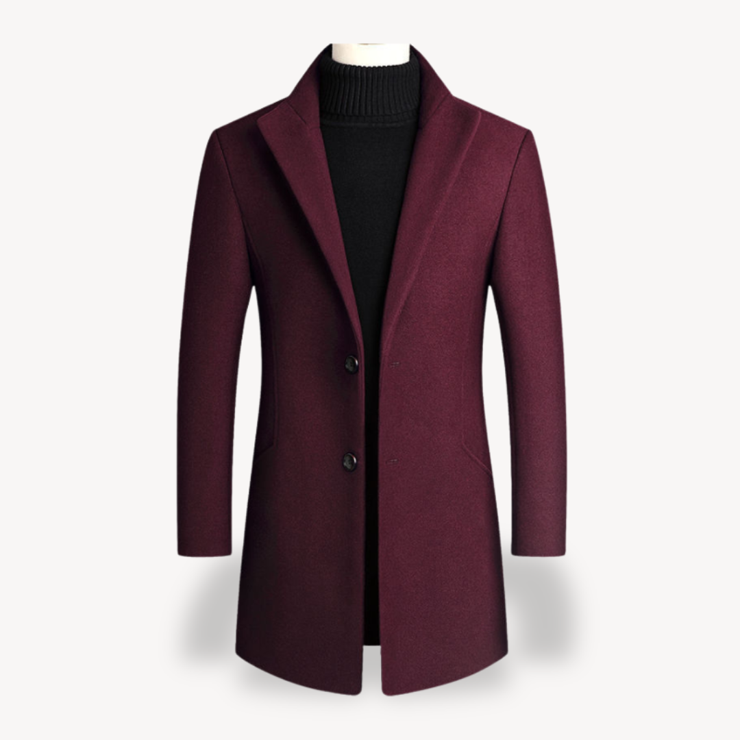 VogeLuxe | Men’s Classic Tailored Mid-Length Overcoat