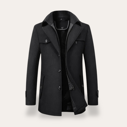 VogeLuxe | Men’s Double Collar Short Trench Coat