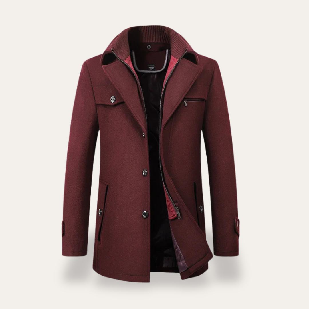 VogeLuxe | Men’s Double Collar Short Trench Coat