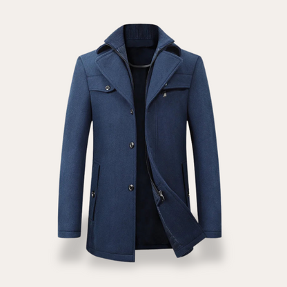 VogeLuxe | Men’s Double Collar Short Trench Coat
