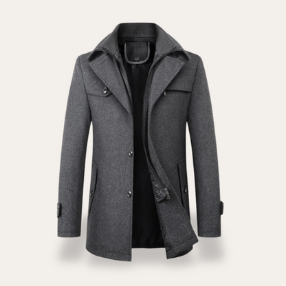 VogeLuxe | Men’s Double Collar Short Trench Coat